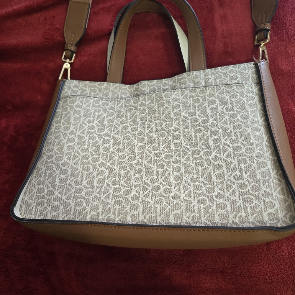 Calvin Klein Brown and Cream Women's Bag - Picture 2 of 4